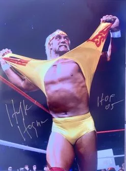 Hogan's Beach Shop Hulk Hogan Ripping Shirt Signed 16x20