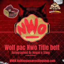 Hogan's Beach Shop Wolfpac Nwo Title Belt Autographed By Sting & Hogan -Hogan's Beach Shop Sales NWOTitlebelt 1
