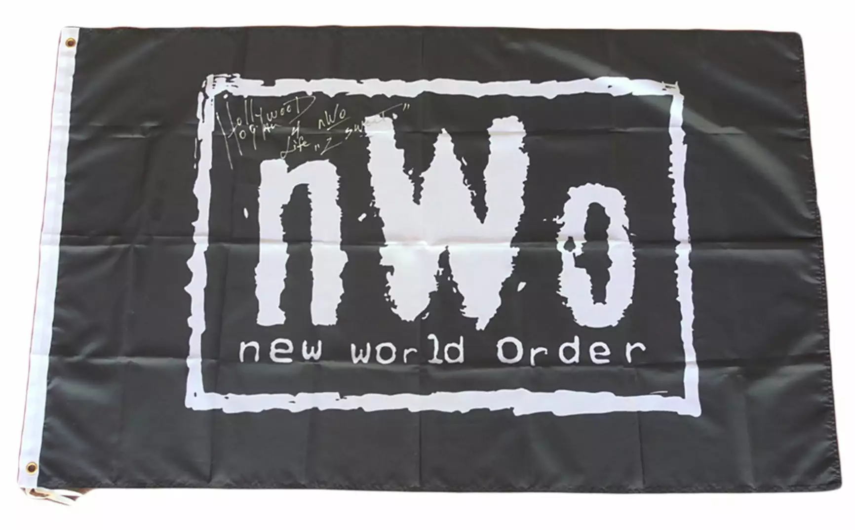 Hogan's Beach Shop Signed Nwo Flag 3 Hogan's Beach Shop Signed Nwo Flag